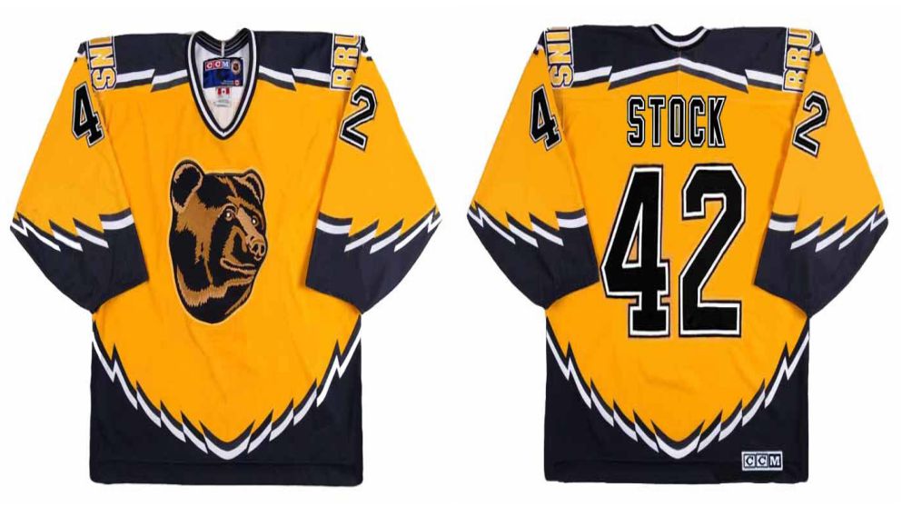 2019 Men Boston Bruins #42 Stock Yellow CCM NHL jerseys